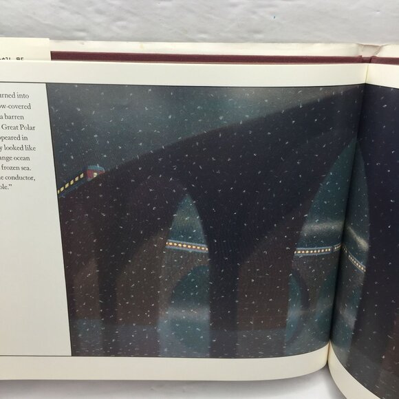 Vintage 85 The Polar Express Hardcover Book Chris Van Allsburg Christmas Classic - Picture 5 of 9